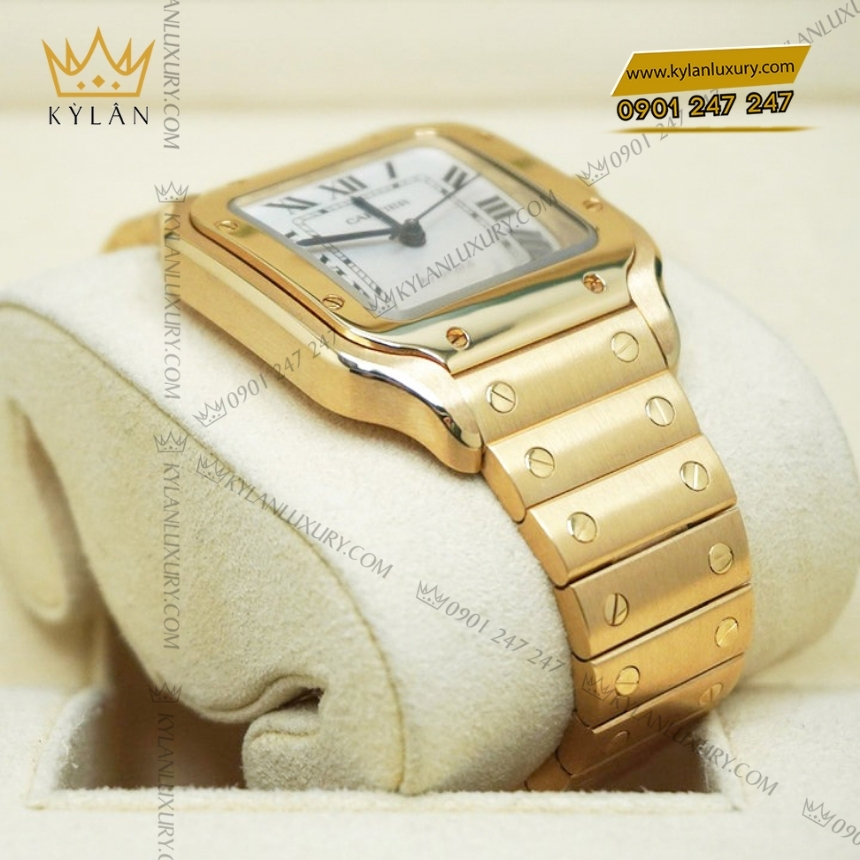 Kỳ Lân Luxury cartier santos wgsa0030 vang vang 7 Đồng hồ Cartier Santos de Cartier vàng vàng WGSA0030