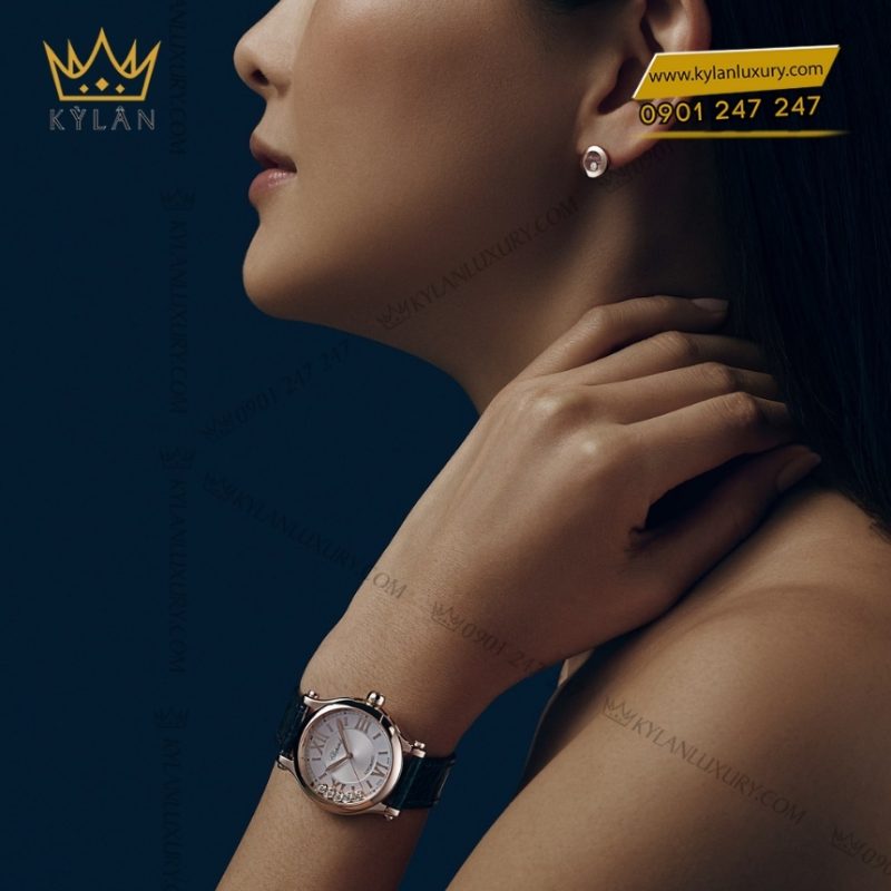 Đồng hồ Chopard Happy Sport vàng hồng mặt số bạc 275378-5001