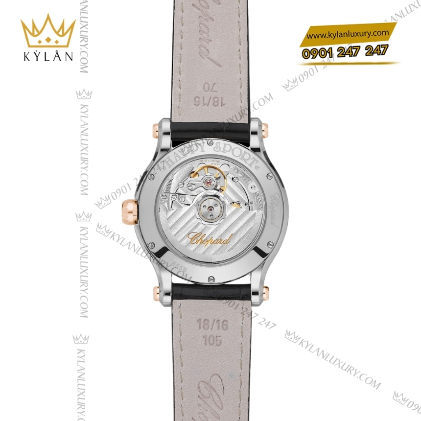 Kỳ Lân Luxury chopard happy sport 278559 6008 xa cu kim cuong 4 Đồng hồ Chopard Happy Sport mặt số xà cừ kim cương 278559-6008