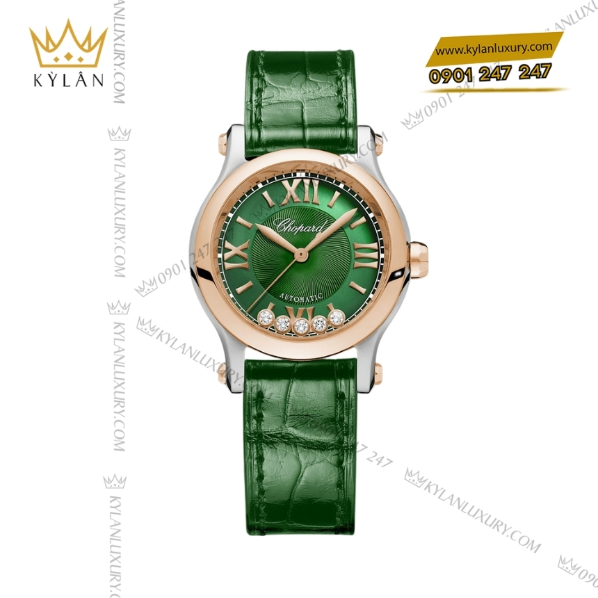 Kỳ Lân Luxury chopard happy sport xanh la 278573 6032 3 Đồng hồ Chopard Happy Sport mặt xanh lá kim cương 278573-6032