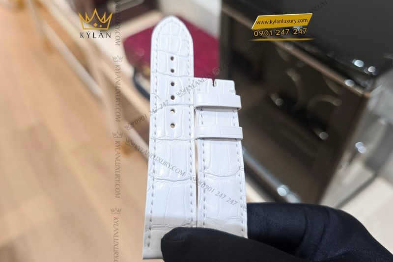 Dây đồng hồ Chopard da cá sấu trắng