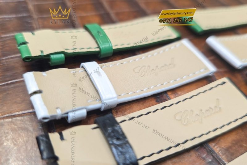 Dây đồng hồ Chopard da cá sấu xanh lá