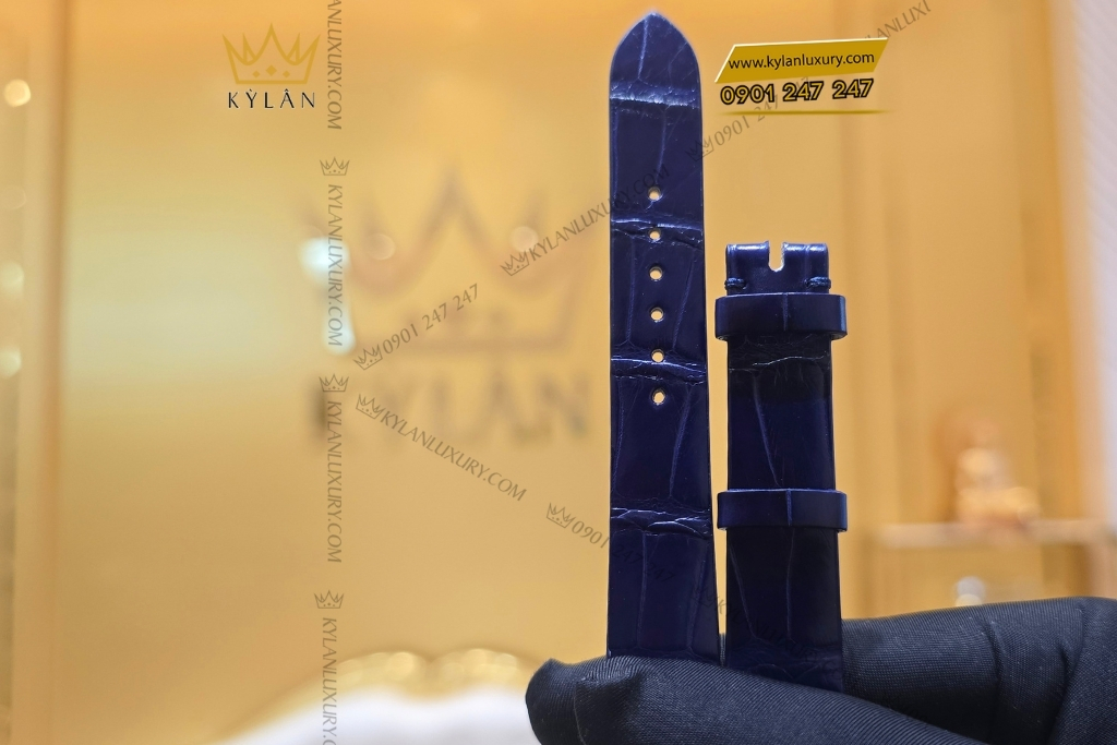 Dây đồng hồ Graff da cá sấu xanh dương 2 Kỳ Lân Luxury day dong ho graff da ca sau xanh duong 3 Dây đồng hồ Graff da cá sấu xanh dương