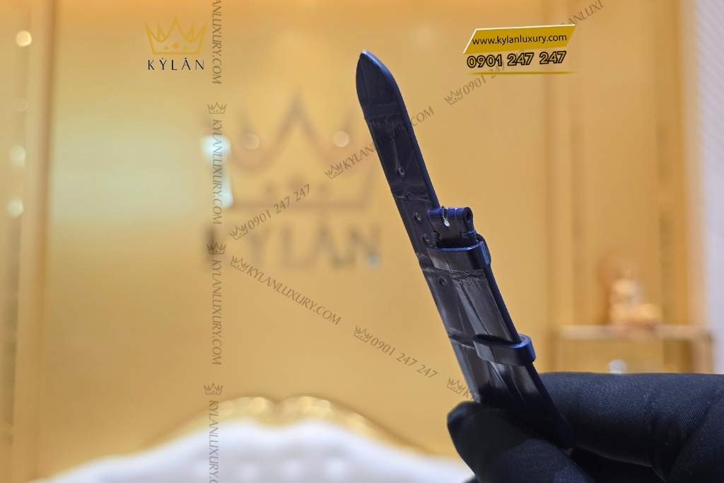 Dây đồng hồ Graff da cá sấu xanh dương 3 Kỳ Lân Luxury day dong ho graff da ca sau xanh duong 4 Dây đồng hồ Graff da cá sấu xanh dương