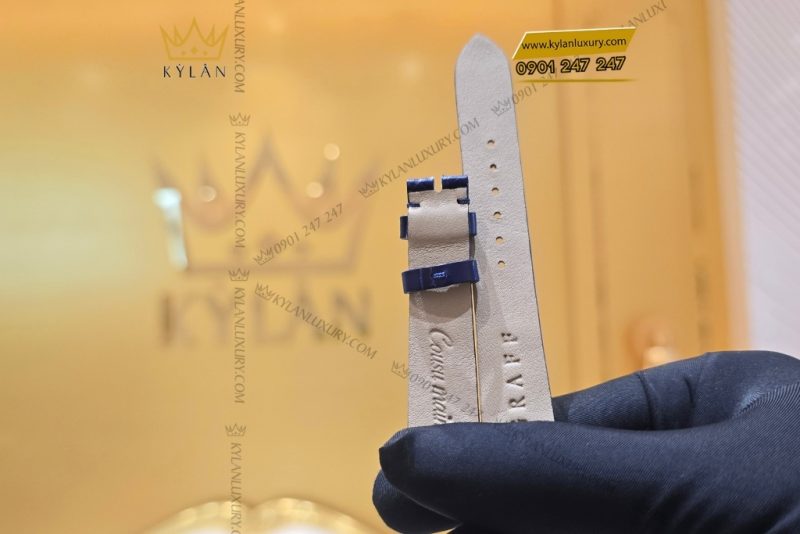 Dây đồng hồ Graff da cá sấu xanh dương