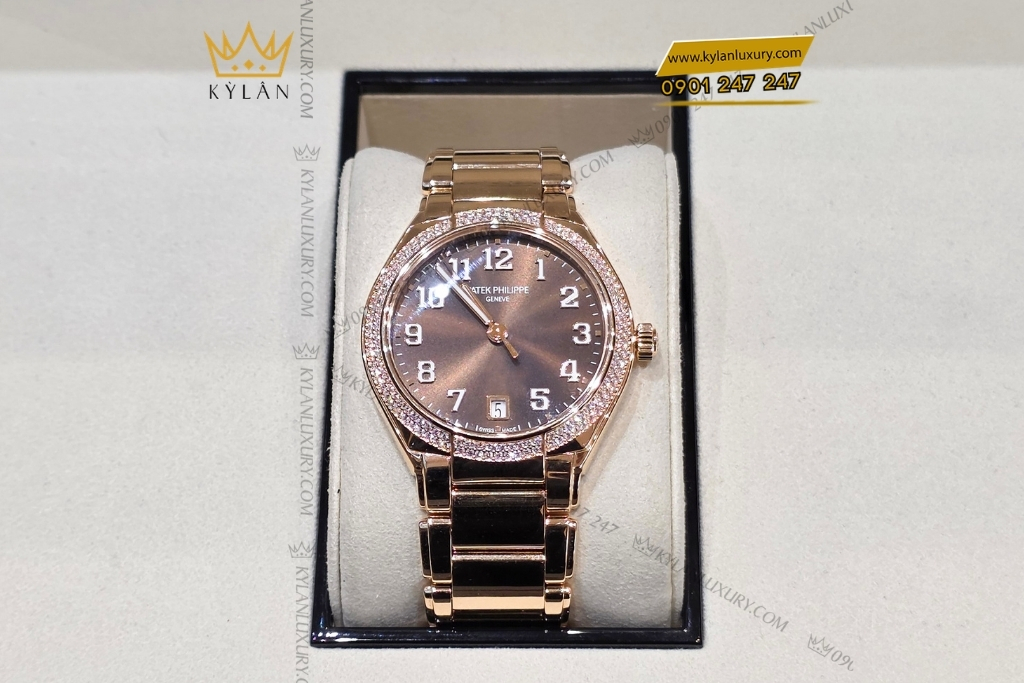 Kỳ Lân Luxury dong ho patek philippe twenty4 7300 1200r 001 1 Đồng hồ Patek Philippe Twenty~4 mặt nâu sunburst 7300/1200R-001
