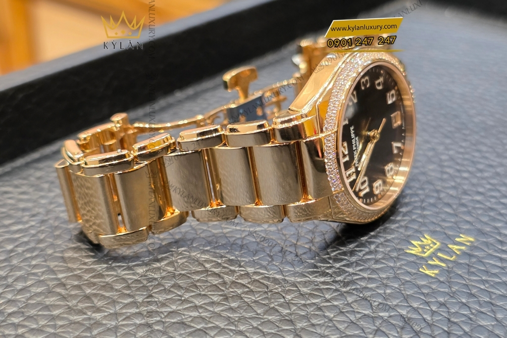Kỳ Lân Luxury dong ho patek philippe twenty4 7300 1200r 001 2 Đồng hồ Patek Philippe Twenty~4 mặt nâu sunburst 7300/1200R-001