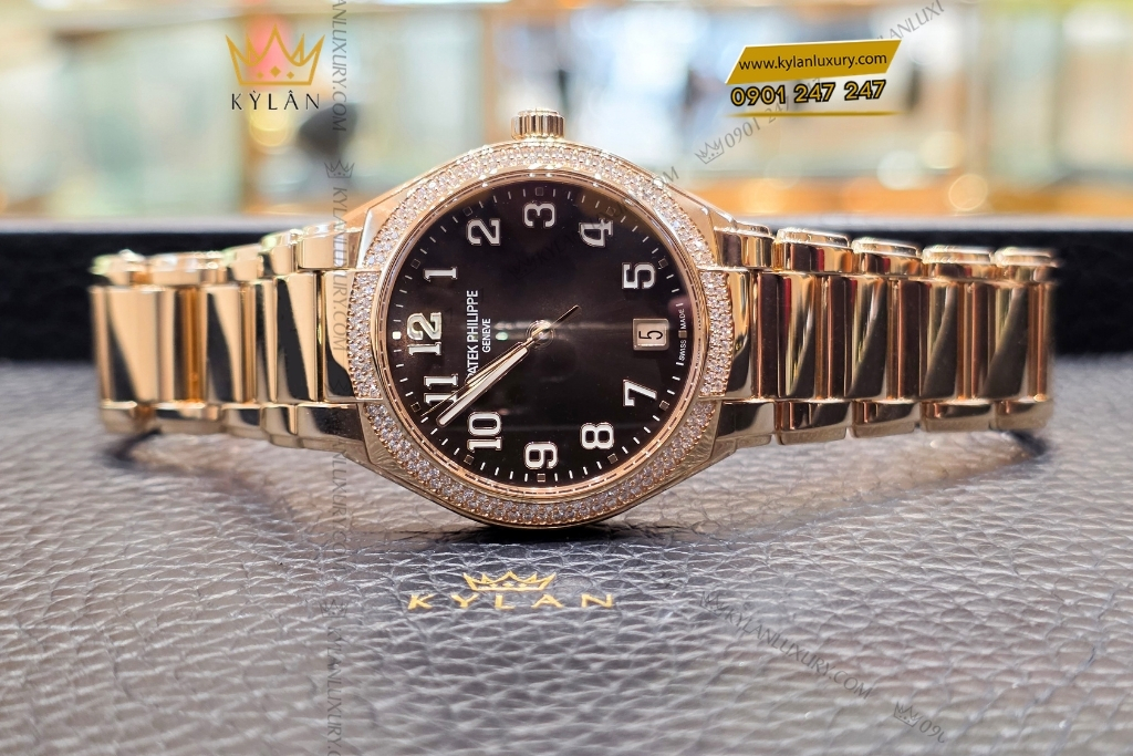 Kỳ Lân Luxury dong ho patek philippe twenty4 7300 1200r 001 4 Đồng hồ Patek Philippe Twenty~4 mặt nâu sunburst 7300/1200R-001