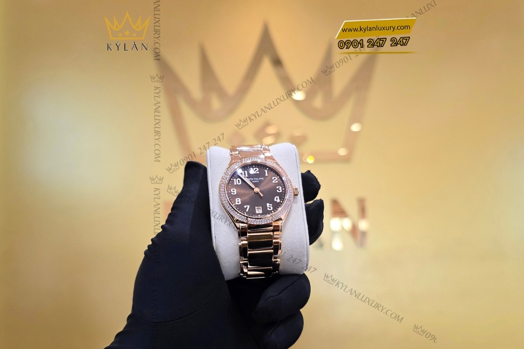 Kỳ Lân Luxury dong ho patek philippe twenty4 7300 1200r 001 5 Đồng hồ Patek Philippe Twenty~4 mặt nâu sunburst 7300/1200R-001