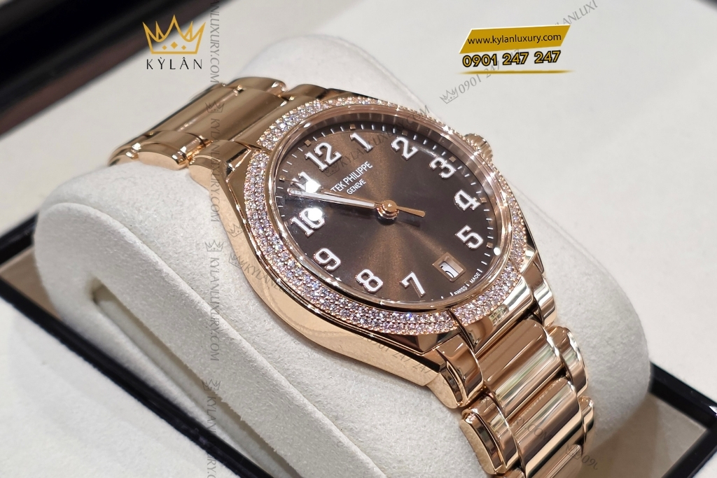 Kỳ Lân Luxury dong ho patek philippe twenty4 7300 1200r 001 6 Đồng hồ Patek Philippe Twenty~4 mặt nâu sunburst 7300/1200R-001