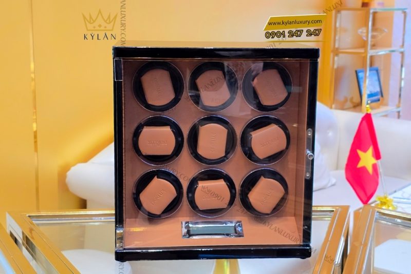 Hộp xoay đồng hồ Driklux khóa vân tay 9 ngăn