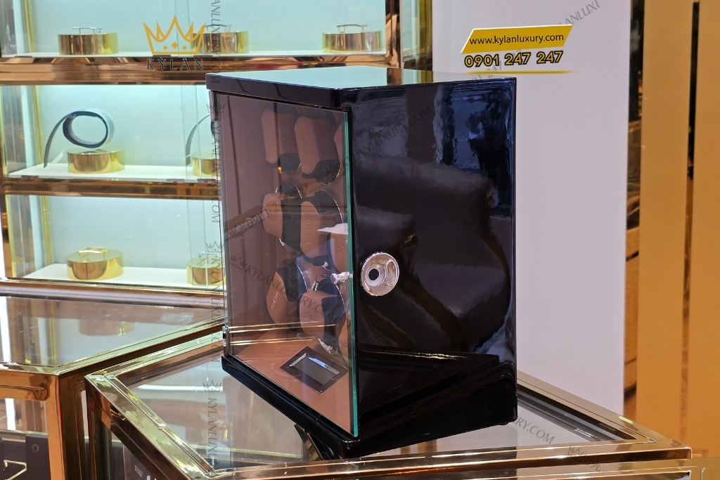 Kỳ Lân Luxury hop xoay dong ho driklux 9 ngan khoa van tay 9 Hộp xoay đồng hồ Driklux 9 ngăn khóa vân tay