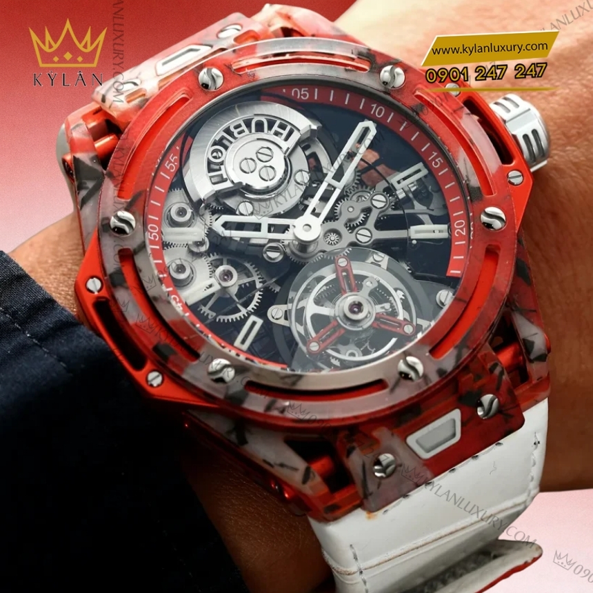 Kỳ Lân Luxury hublot big bang tourbillon novak djokovic goat edition orange 44mm 11 Đồng hồ Hublot Big Bang Tourbillon Novak Djokovic GOAT Edition Orange 44mm