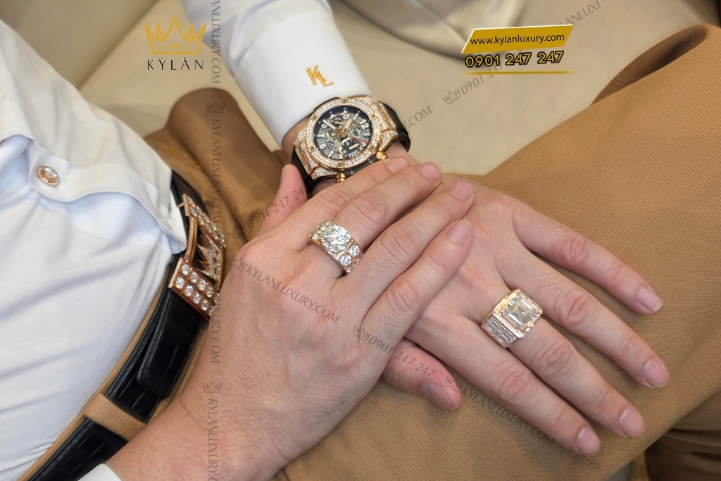 Kỳ Lân Luxury hublot big bang unico king gold pave 42mm 441 ox 1180 rx 1704 11 Đồng hồ Hublot Big Bang Unico King Gold Pavé 42mm