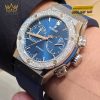 Đồng hồ Hublot Classic Fusion Chronograph Titanium Blue custom vành kim 45mm