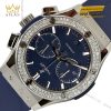 Đồng hồ Hublot Classic Fusion Chronograph Titanium Blue custom vành kim 45mm