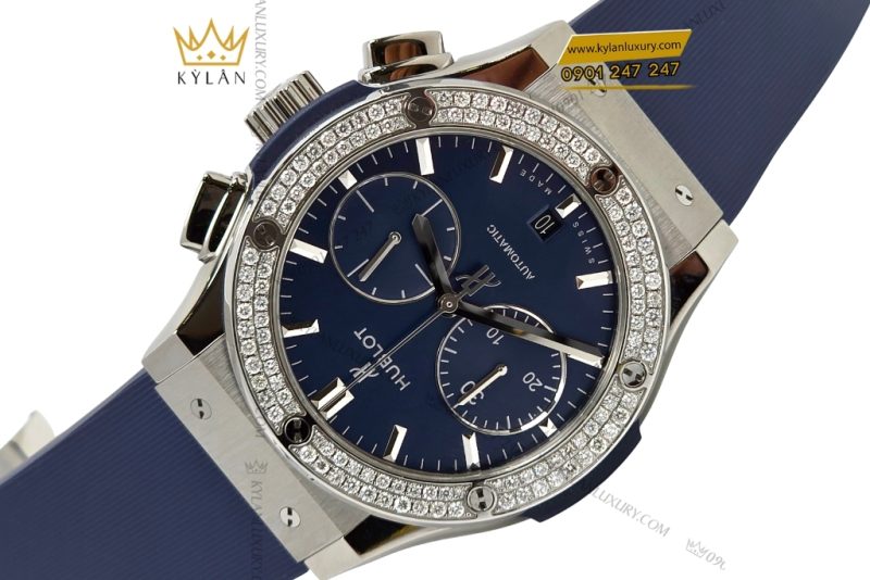 Đồng hồ Hublot Classic Fusion Chronograph Titanium Blue custom vành kim 45mm