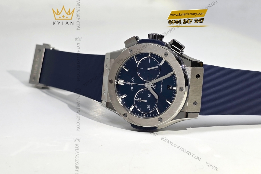 Kỳ Lân Luxury hublot classic fusion chronograph titanium blue 45mm 2 Đồng hồ Hublot Classic Fusion Chronograph Titanium Blue 45mm