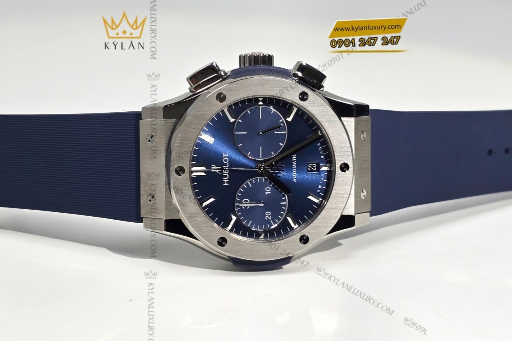 Kỳ Lân Luxury hublot classic fusion chronograph titanium blue 45mm 5 Đồng hồ Hublot Classic Fusion Chronograph Titanium Blue 45mm