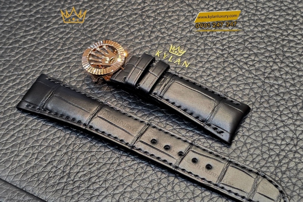 Kỳ Lân Luxury khoa gap rolex vuong mien vanh khia vang hong au750 11 Khóa gập Rolex vương miện vành khía vàng hồng Au750