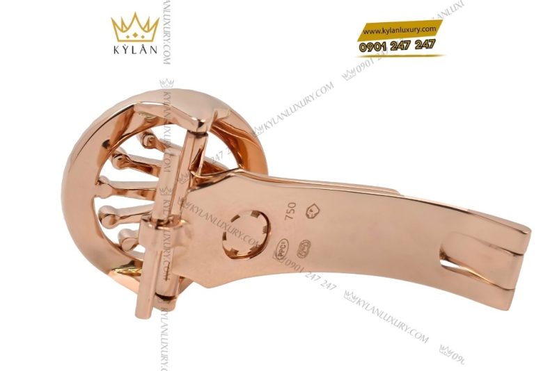 Khóa gập Rolex vương miện vành khía vàng hồng Au750
