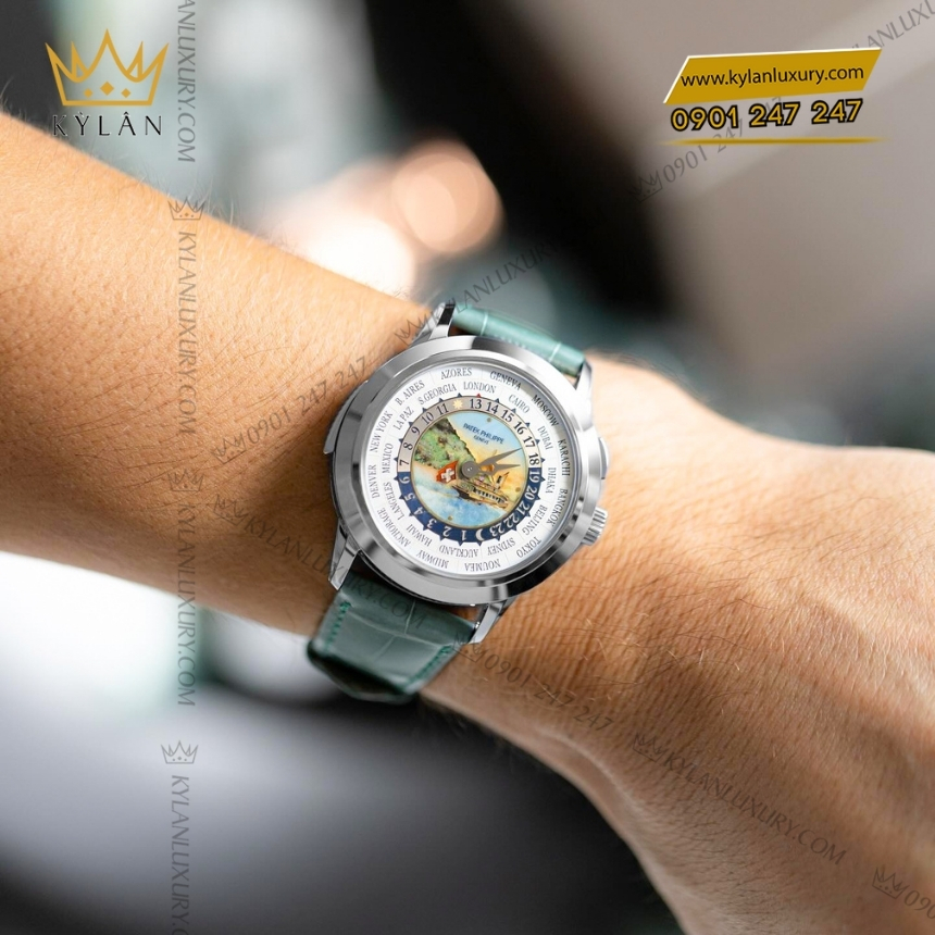 Kỳ Lân Luxury patek philippe grand complications world time 5531g 001 4 Đồng hồ Patek Philippe Grand Complications World Time vàng trắng 5531G-001