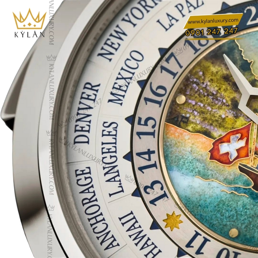 Kỳ Lân Luxury patek philippe grand complications world time 5531g 001 8 Đồng hồ Patek Philippe Grand Complications World Time vàng trắng 5531G-001