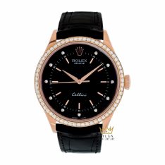 Đồng hồ Rolex Cellini mặt đen vành kim cương 50705RBR-0014