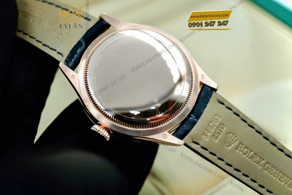 Kỳ Lân Luxury rolex cellini 50705rbr 0014 vang hong kim cuong 8 Đồng hồ Rolex Cellini mặt đen vành kim cương 50705RBR-0014
