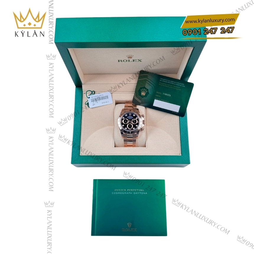 Kỳ Lân Luxury rolex cosmograph daytona 116505 0015 everose mat den 3 Đồng hồ Rolex Cosmograph Daytona 40 vàng hồng 116505-0015