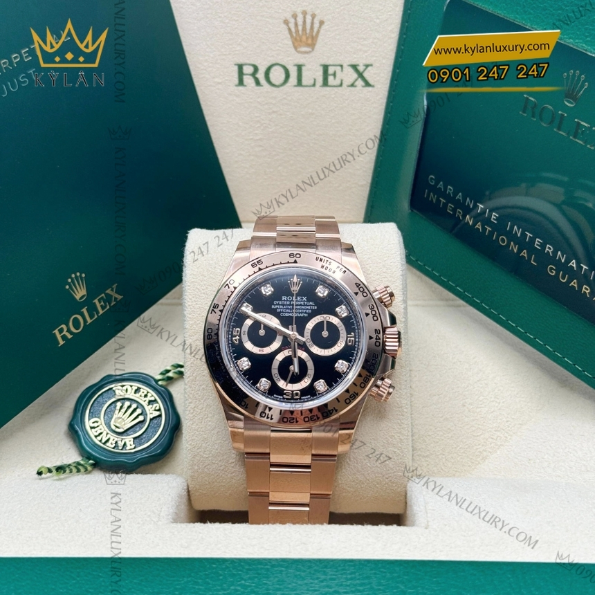 Kỳ Lân Luxury rolex cosmograph daytona 116505 0015 everose mat den 8 Đồng hồ Rolex Cosmograph Daytona 40 vàng hồng 116505-0015