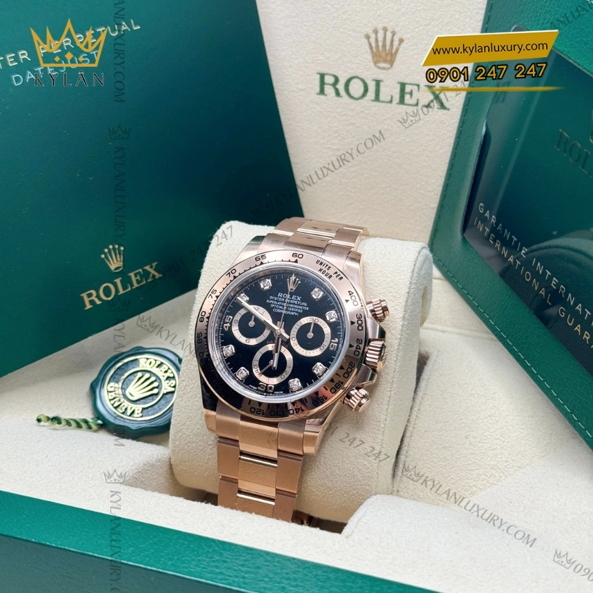 Kỳ Lân Luxury rolex cosmograph daytona 116505 0015 everose mat den 9 Đồng hồ Rolex Cosmograph Daytona 40 vàng hồng 116505-0015