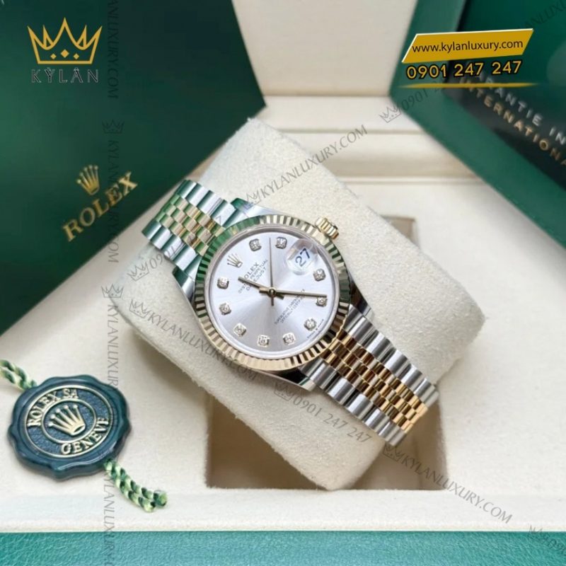 Đồng hồ Rolex Datejust 31 mặt số bạc kim cương 278273-0020