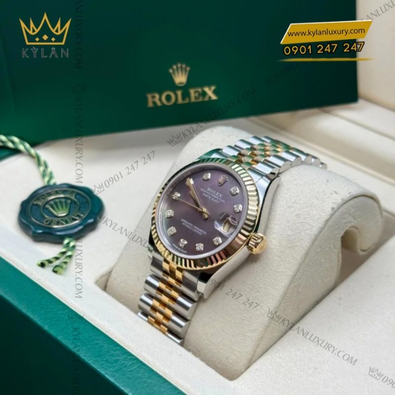 Đồng hồ Rolex Datejust 31 mặt xà cừ đen kim cương 278273-0024
