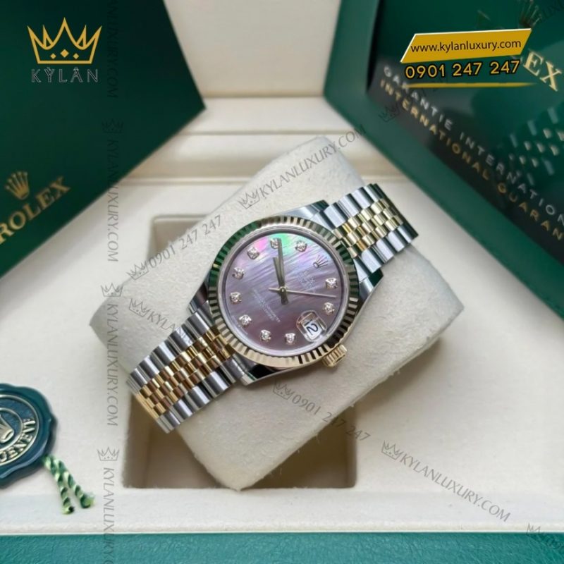 Đồng hồ Rolex Datejust 31 mặt xà cừ đen kim cương 278273-0024