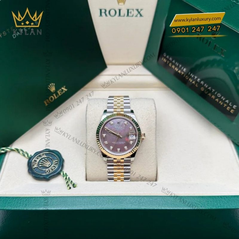 Đồng hồ Rolex Datejust 31 mặt xà cừ đen kim cương 278273-0024