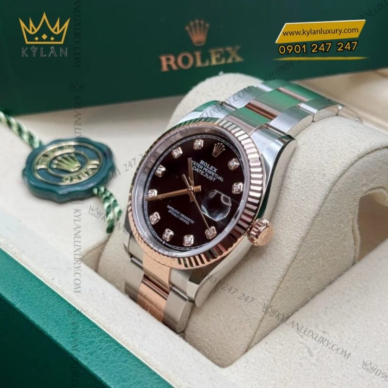 Đồng hồ Rolex Datejust 36 mặt đen kim cương 126231-0020