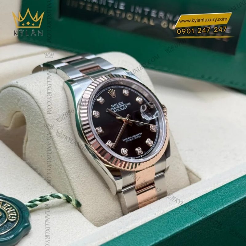 Đồng hồ Rolex Datejust 36 mặt đen kim cương 126231-0020