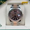 Đồng hồ Rolex Datejust 36 mặt chocolate cọc dạ quang 126231-0044