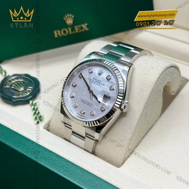 Đồng hồ Rolex Datejust 36 mặt xà cừ kim cương 126234-0020