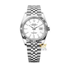Đồng hồ Rolex Datejust 41 mặt trắng cọc dạ quang 126334-0010