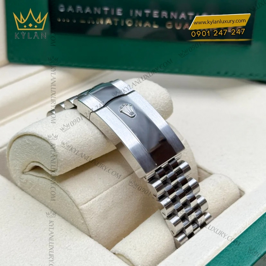 Kỳ Lân Luxury rolex datejust 41 126334 0010 trang coc da quang 3 Đồng hồ Rolex Datejust 41 mặt trắng cọc dạ quang 126334-0010