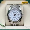 Đồng hồ Rolex Datejust 41 mặt trắng cọc dạ quang 126334-0010