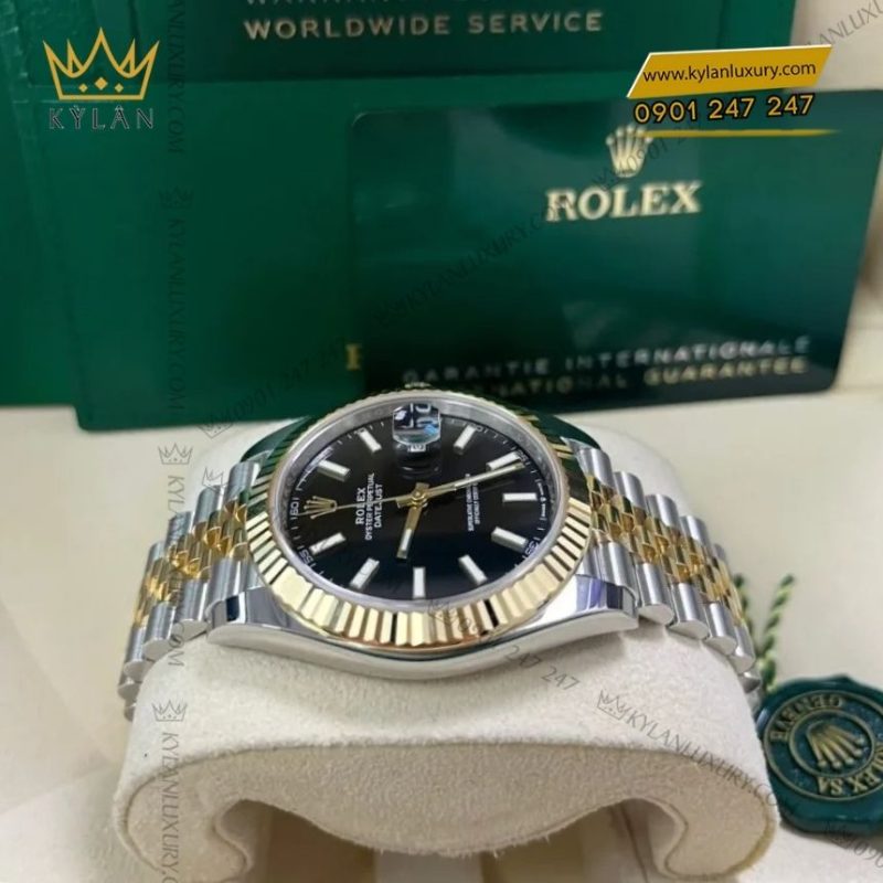 Đồng hồ Rolex Datejust 41 mặt đen cọc dạ quang 126333-0014