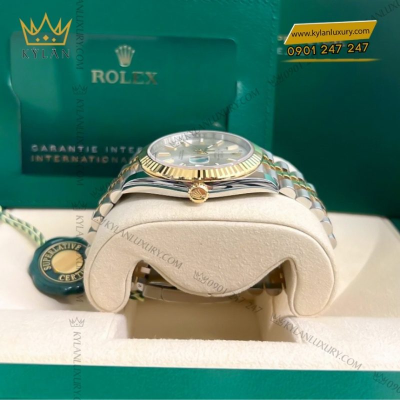 Đồng hồ Rolex Datejust 41 mặt bạc cọc dạ quang 126333-0002