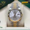 Đồng hồ Rolex Datejust 41 mặt bạc cọc dạ quang 126333-0002