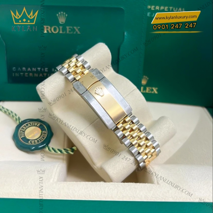 Kỳ Lân Luxury rolex datejust 41 mat bac coc da quang 126333 0002 9 Đồng hồ Rolex Datejust 41 mặt bạc cọc dạ quang 126333-0002