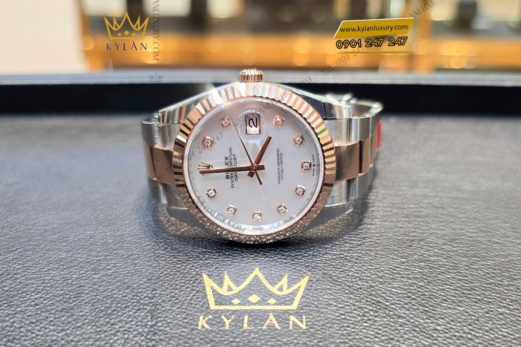 Kỳ Lân Luxury rolex datejust 41 xa cu day oyster 126331 0013 4 Đồng hồ Rolex Datejust 41 xà cừ dây oyster 126331-0013