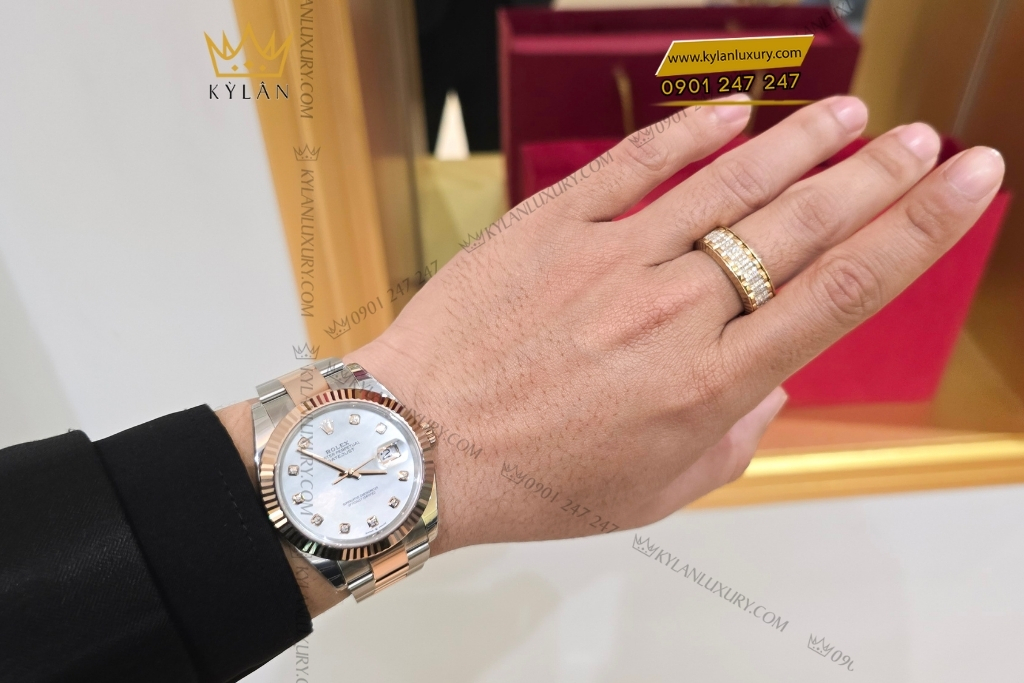 Kỳ Lân Luxury rolex datejust 41 xa cu day oyster 126331 0013 8 Đồng hồ Rolex Datejust 41 xà cừ dây oyster 126331-0013