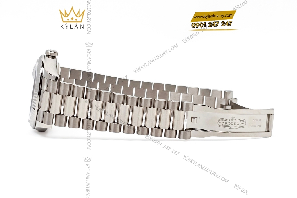 Kỳ Lân Luxury rolex day date 36 128239 0019 vang trang rainbow 13 Đồng hồ Rolex Day Date 36 vàng trắng cọc rainbow 128239-0019